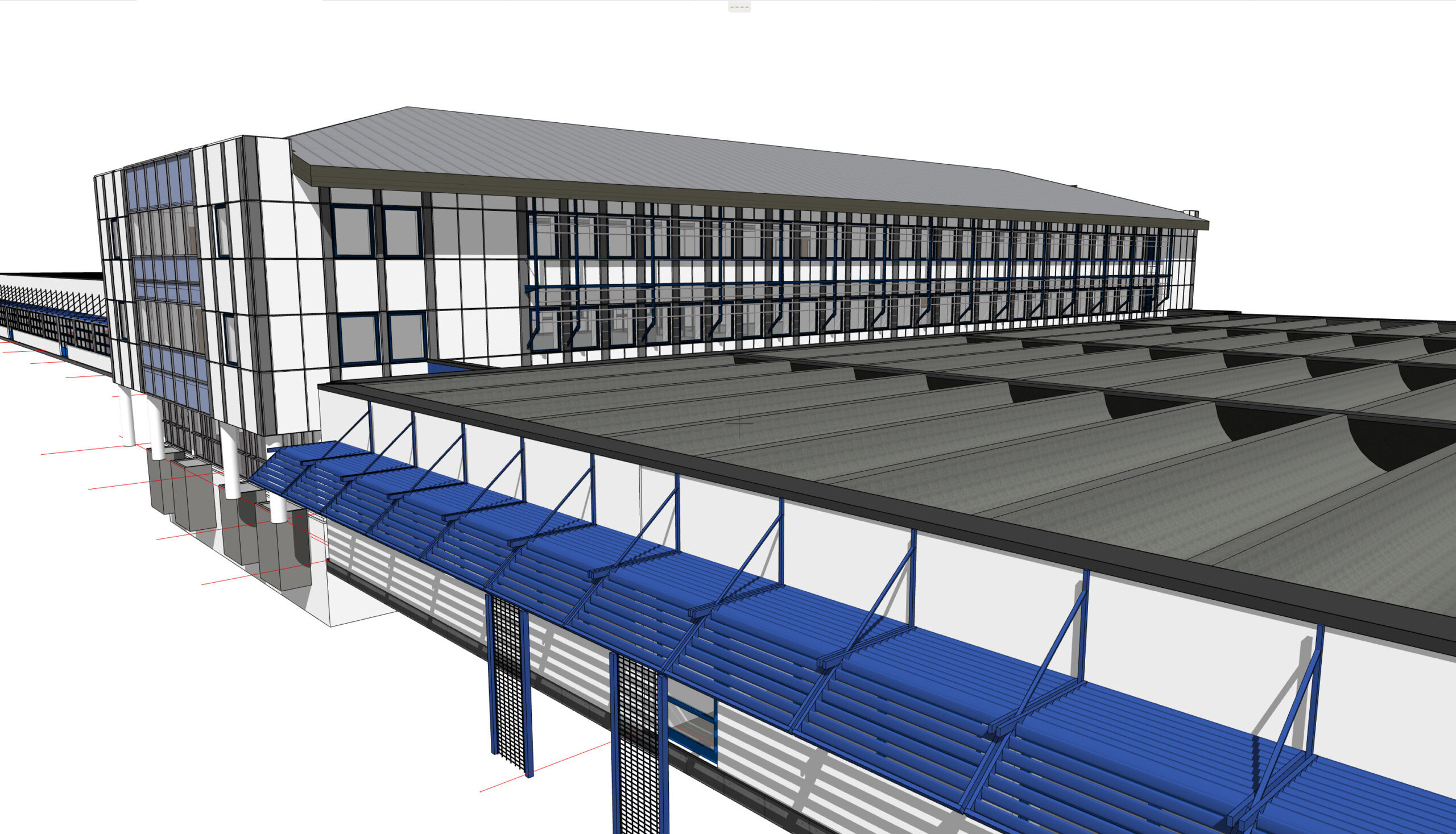 3D Ansicht BIM Modell aus bestandsplanen einer Gebäudevermessung